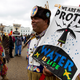 Stencil signs at the Dakota pipeline protest